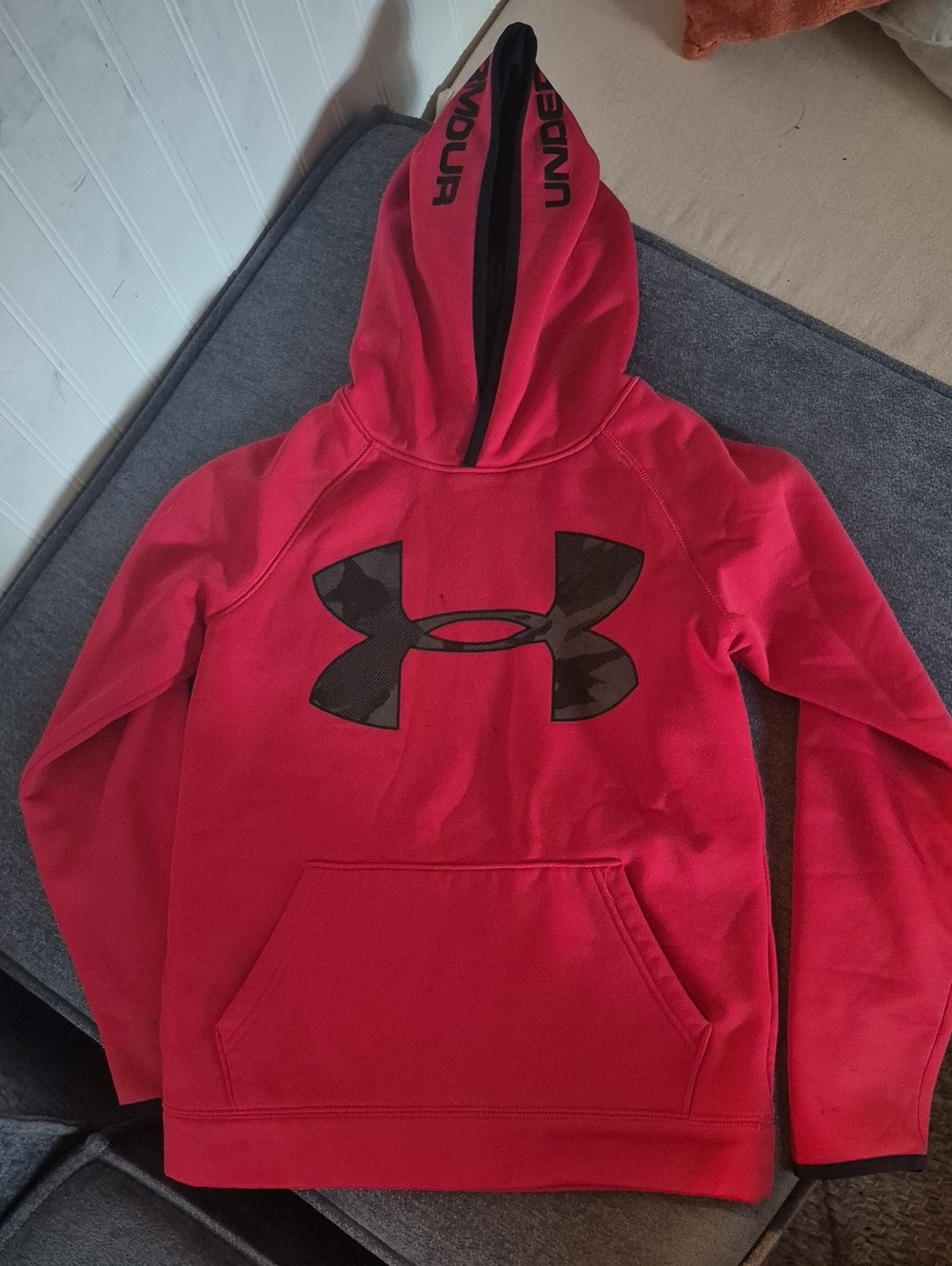 Under Armour Red Hoodie with Black Logo